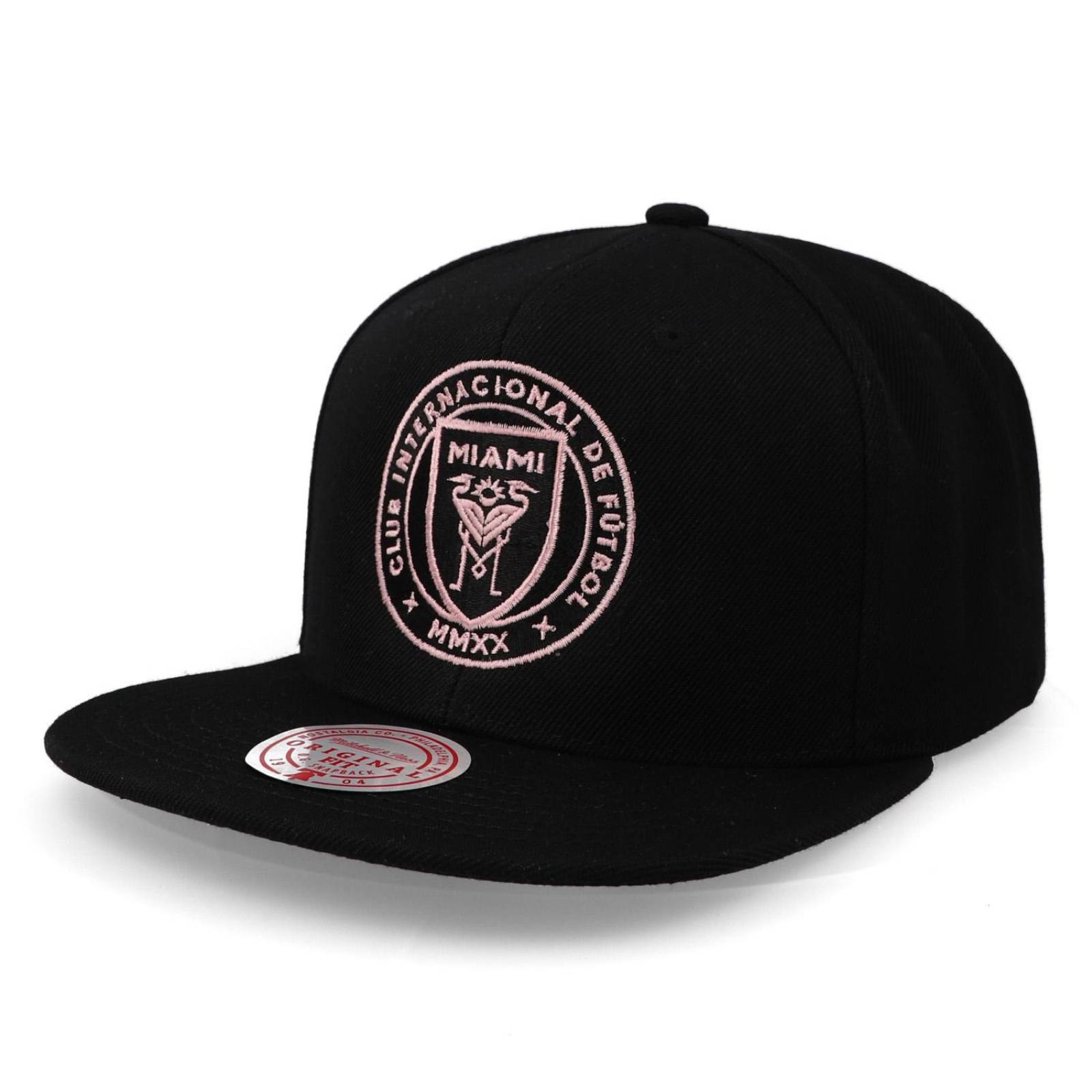 Gorra Mitchell & Ness MLS New Pink Crest Snk Inter Miami Negro Unitalla 