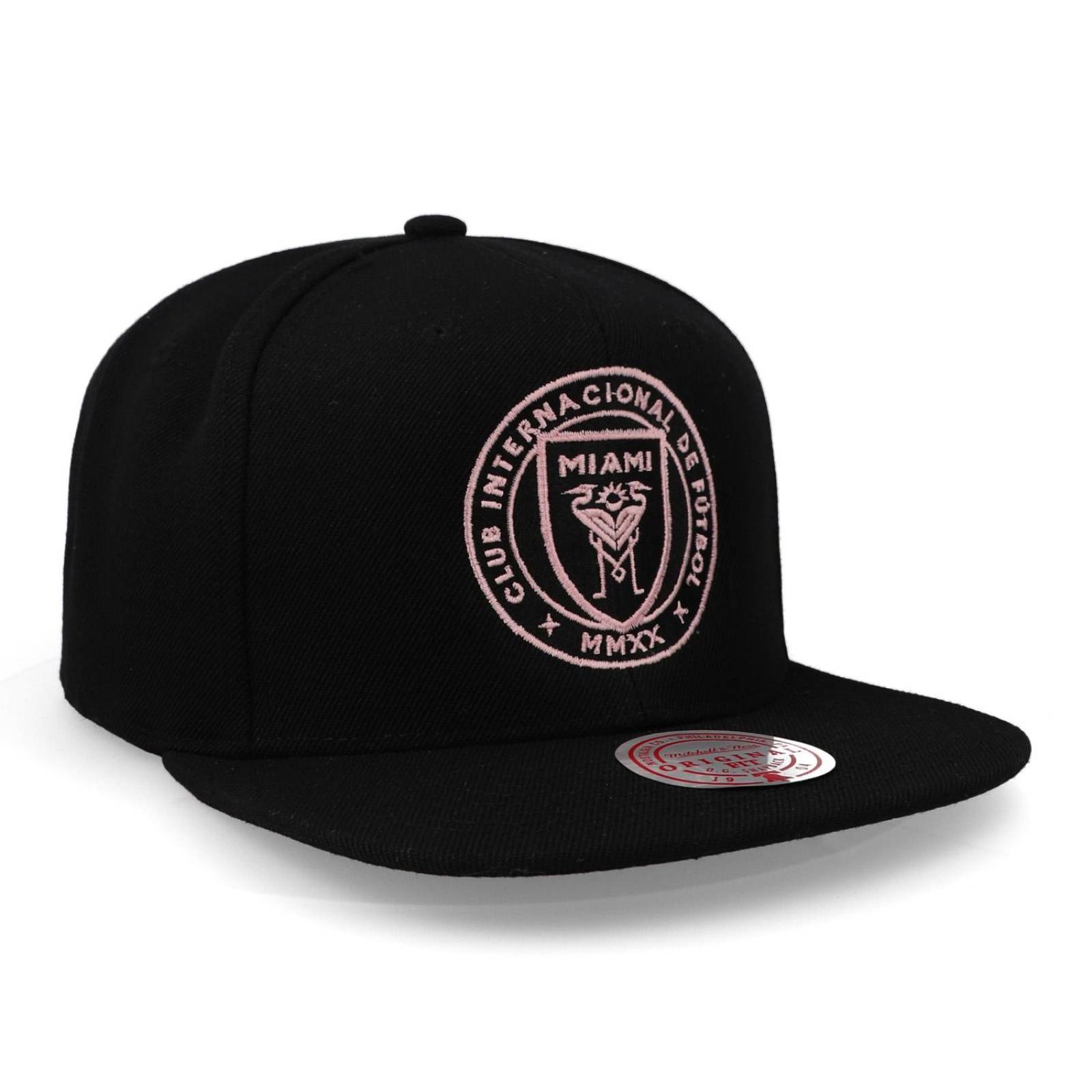 Gorra Mitchell & Ness MLS New Pink Crest Snk Inter Miami Negro Unitalla 