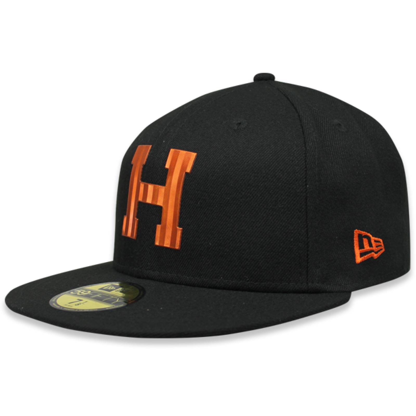 Gorra New Era 5950 Liquid Chrome Naranjeros Black 