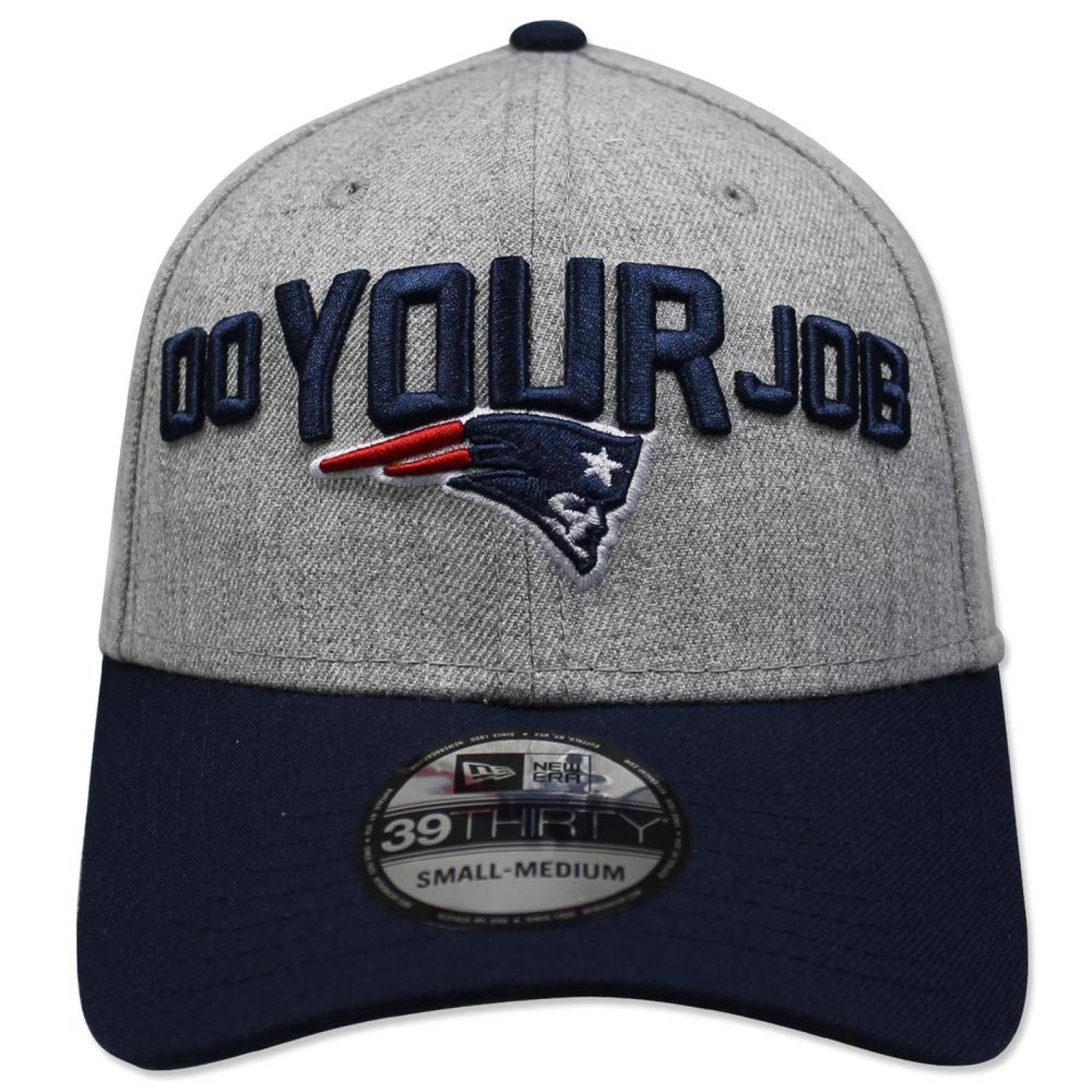 Gorra New Era 3930 NFL 2018 Patriots Draft GrisAzul 