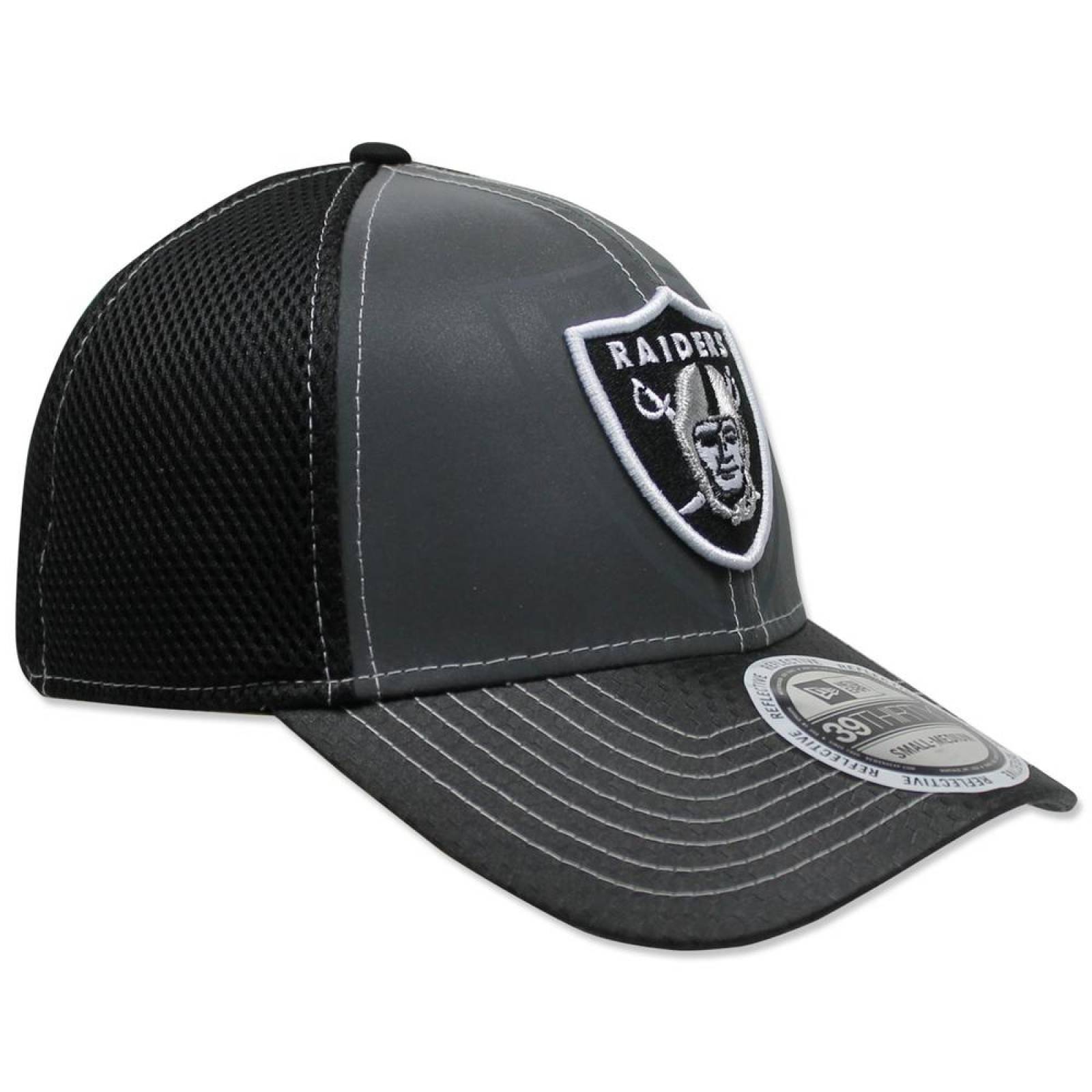 Gorra New Era 3930 NFL Raiders Flashed Front Neo GrisNegro 