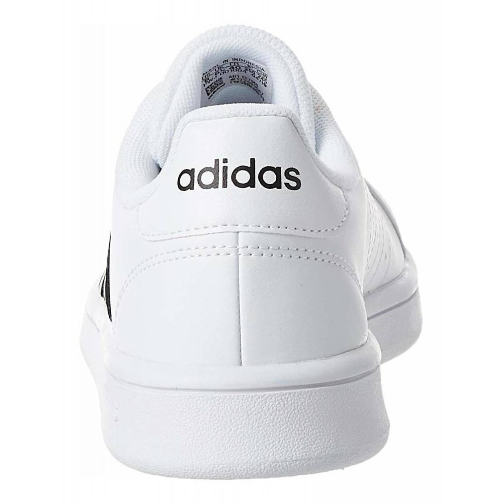 Tenis Adidas Grand Court Base EE7968 Blanco Franjas Negras Mujer 