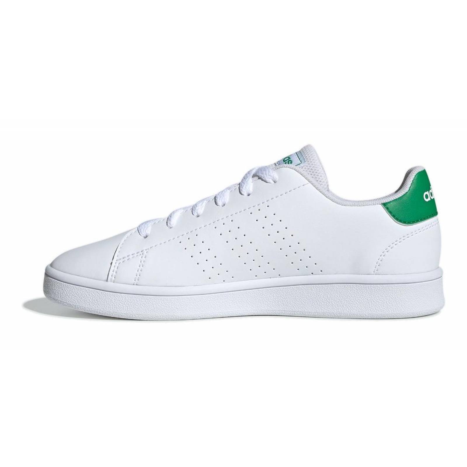 Tenis Adidas Advantage EF0213 Blanco con Verde Jóvenes 