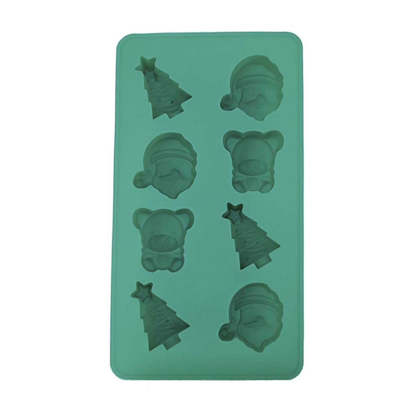 Molde de silicón para 8 galletas - figuras navideñas 
