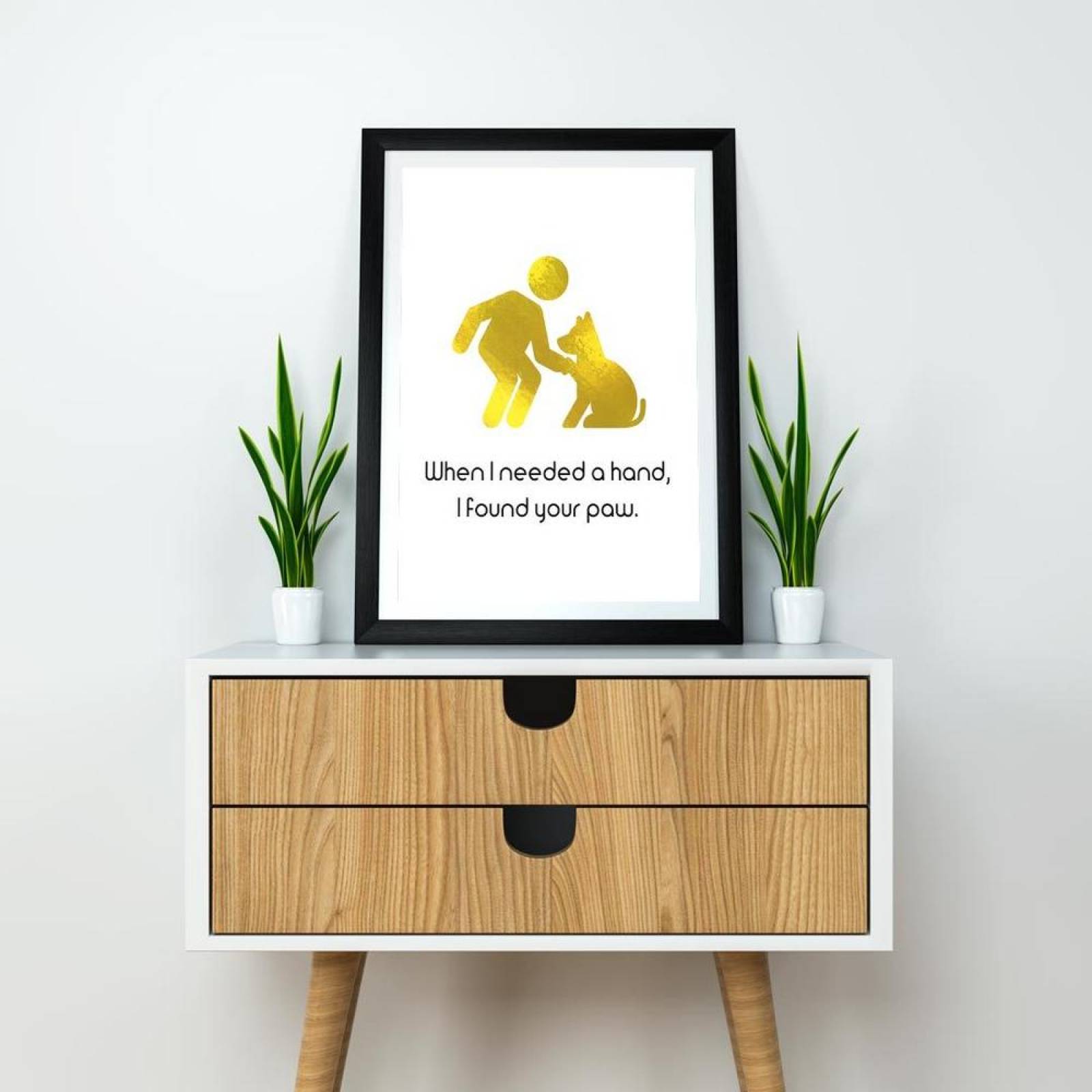 Poster Decorativo - Your paw Negro y Dorado