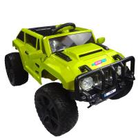 Camioneta Electrico Montable Hummer Con Control Música Verde