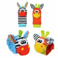 Calcetin Y Pulsera 4Pz Para Bebe Sonaja Para Estimulación Temprana Girafa