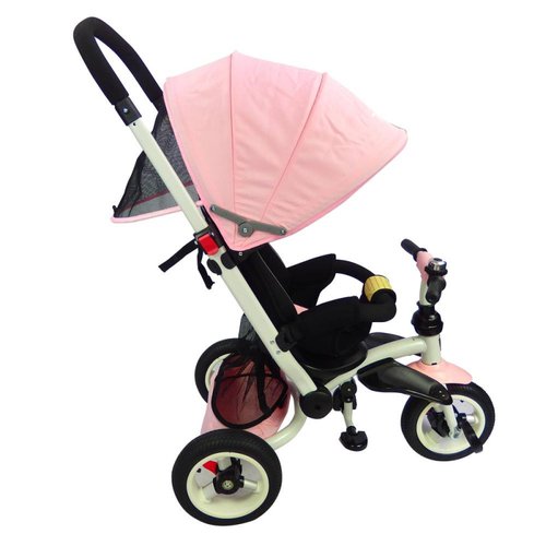 Triciclo para Bebe de lujo Llantas de Aire tipo carriola de 6-5 años Rosa 