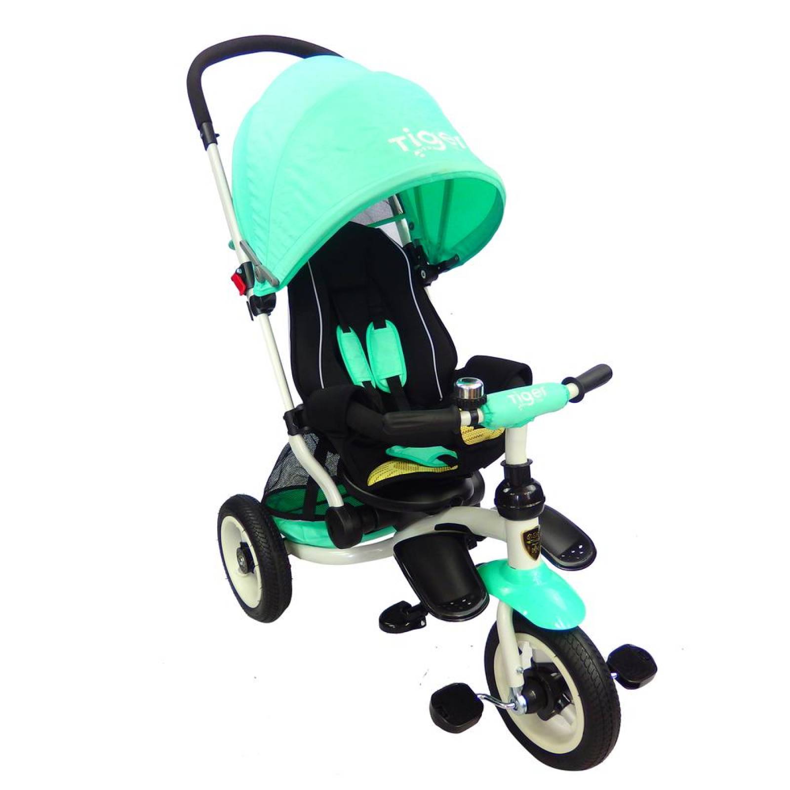 Triciclo para Bebe de lujo Llantas de Aire tipo carriola de 6-5 años Aqua 