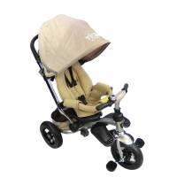 Triciclo Para Bebe De Lujo Llantas De Aire Tipo Carriola De 65 Años Beige