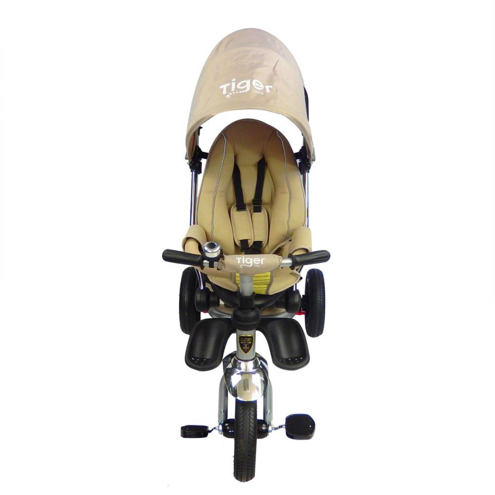 Triciclo para Bebe de lujo Llantas de Aire tipo carriola de 6-5 años Beige 
