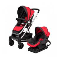 Carreolas Con Portabebe Travel System Crown Reversible Rojo