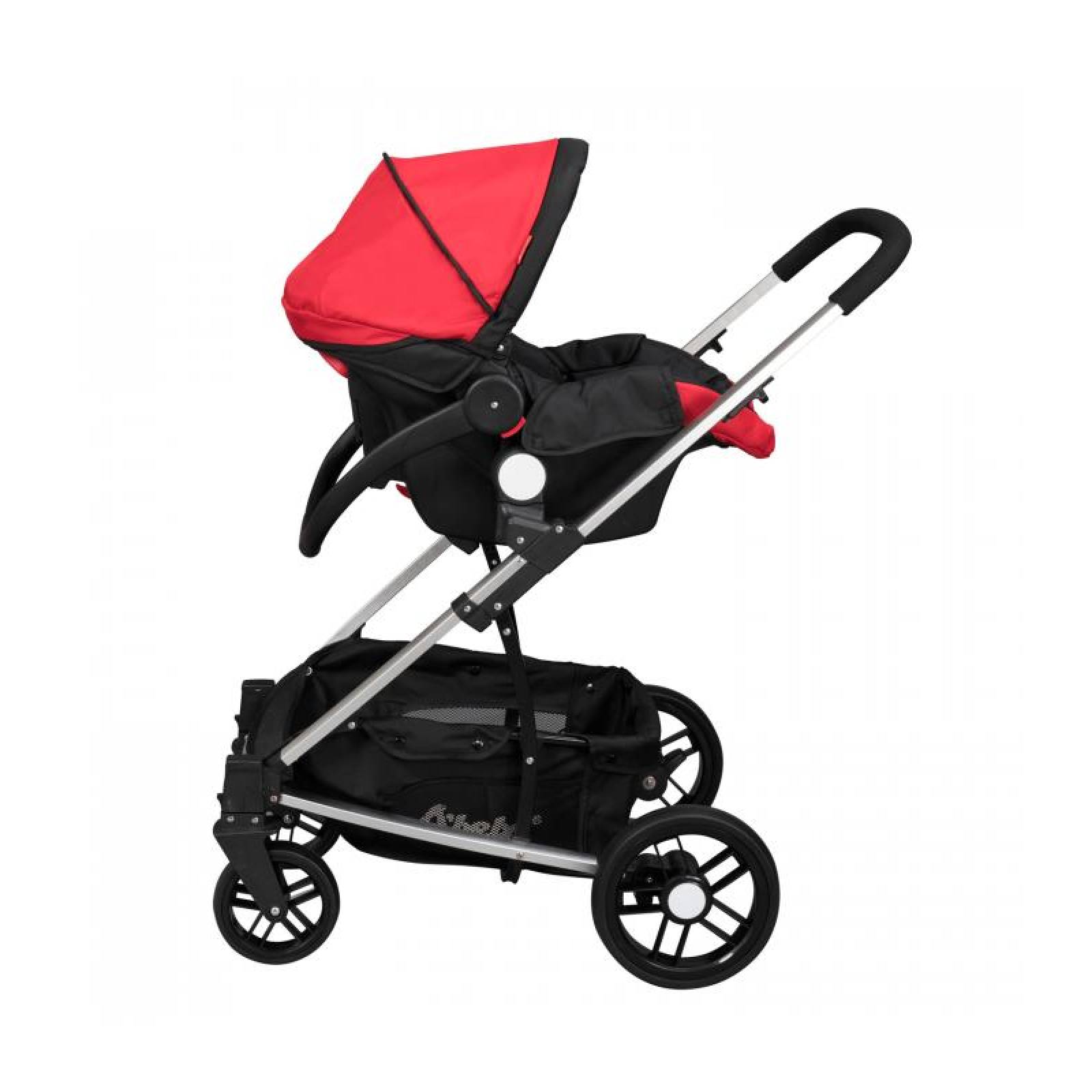 Carreolas con Portabebe Travel System Crown reversible Rojo