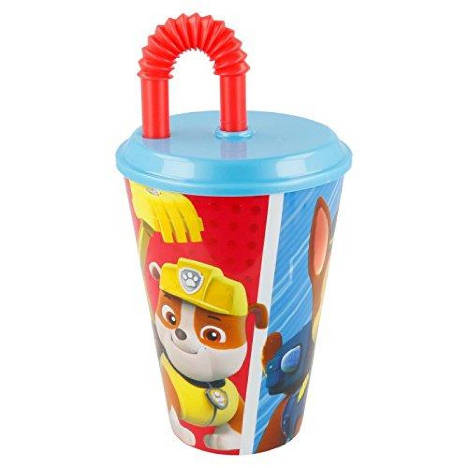 Vaso con Popote y tapa de Paw Patrol de 430 ml para niño
