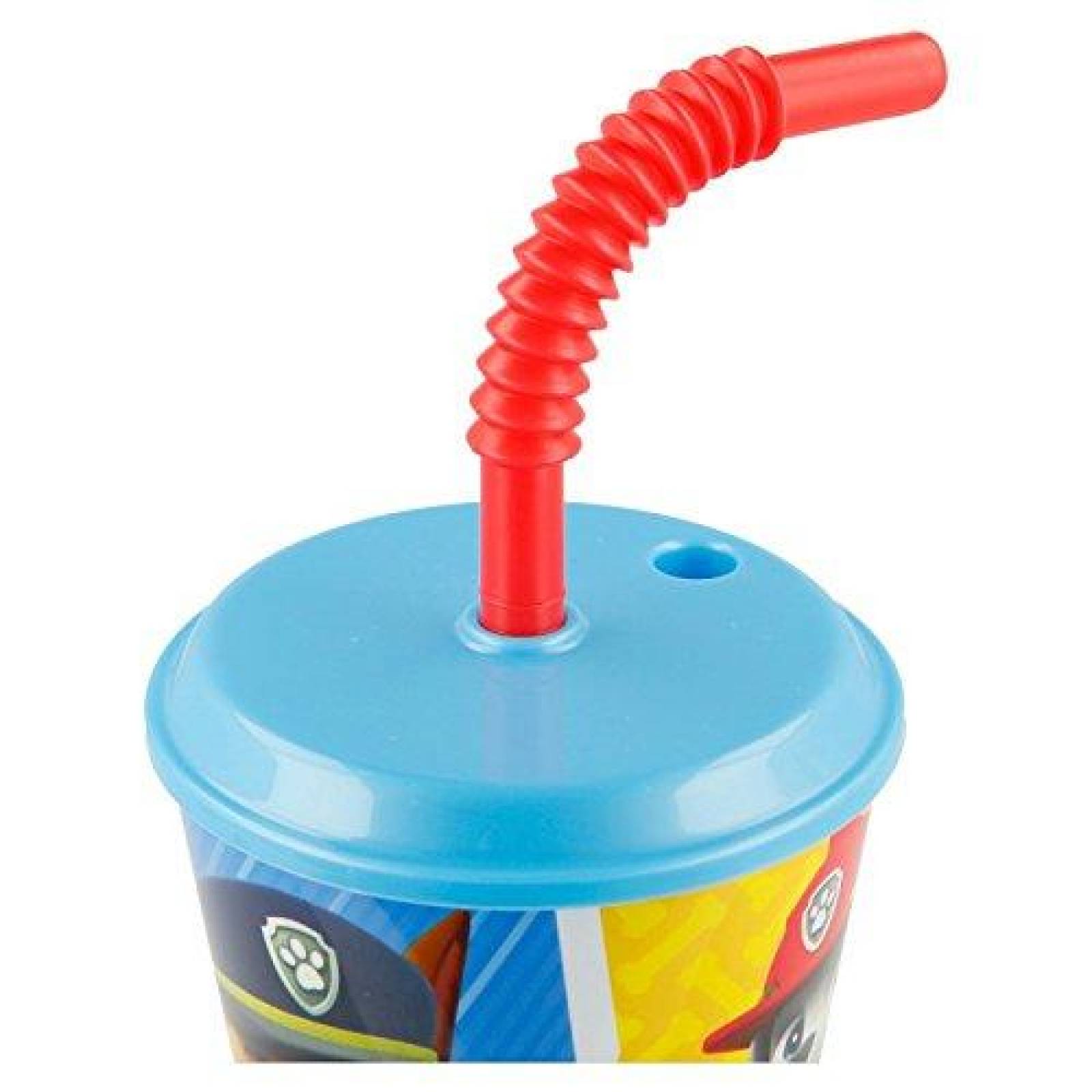 Vaso con Popote y tapa de Paw Patrol de 430 ml para niño