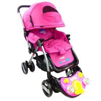 Carriola Reversible Con Juguetero Mosquitero Y Capota Rosa