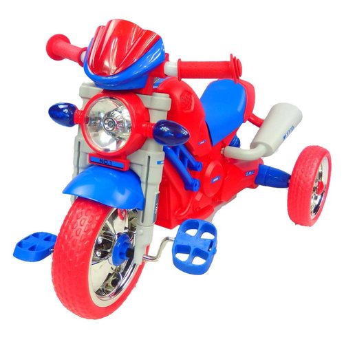 Triciclo para Niños Musical tipo Motocicleta Montable Rojo