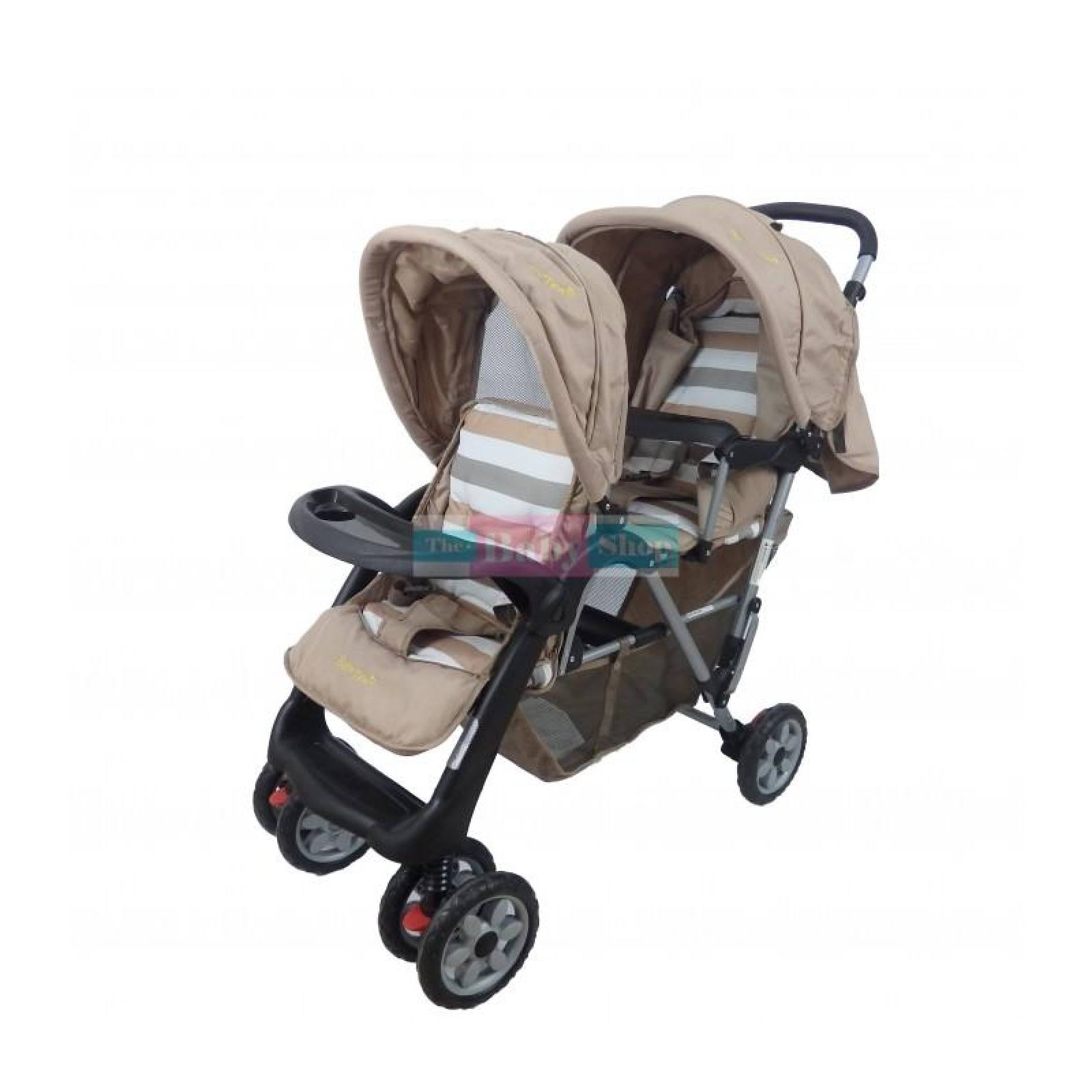 Carriolas Dobles de Lujo Carreola Doble Gemelar Varios Colores Café