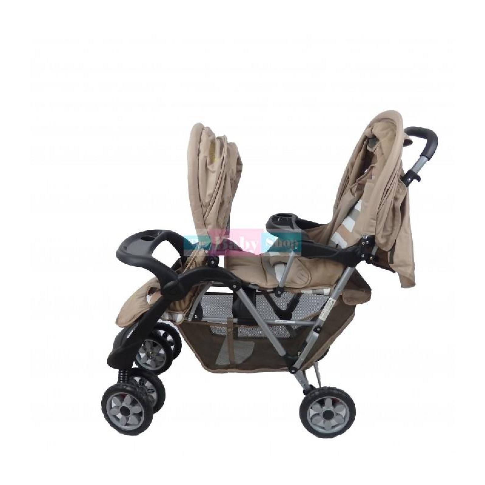 Carriolas Dobles de Lujo Carreola Doble Gemelar Varios Colores Café