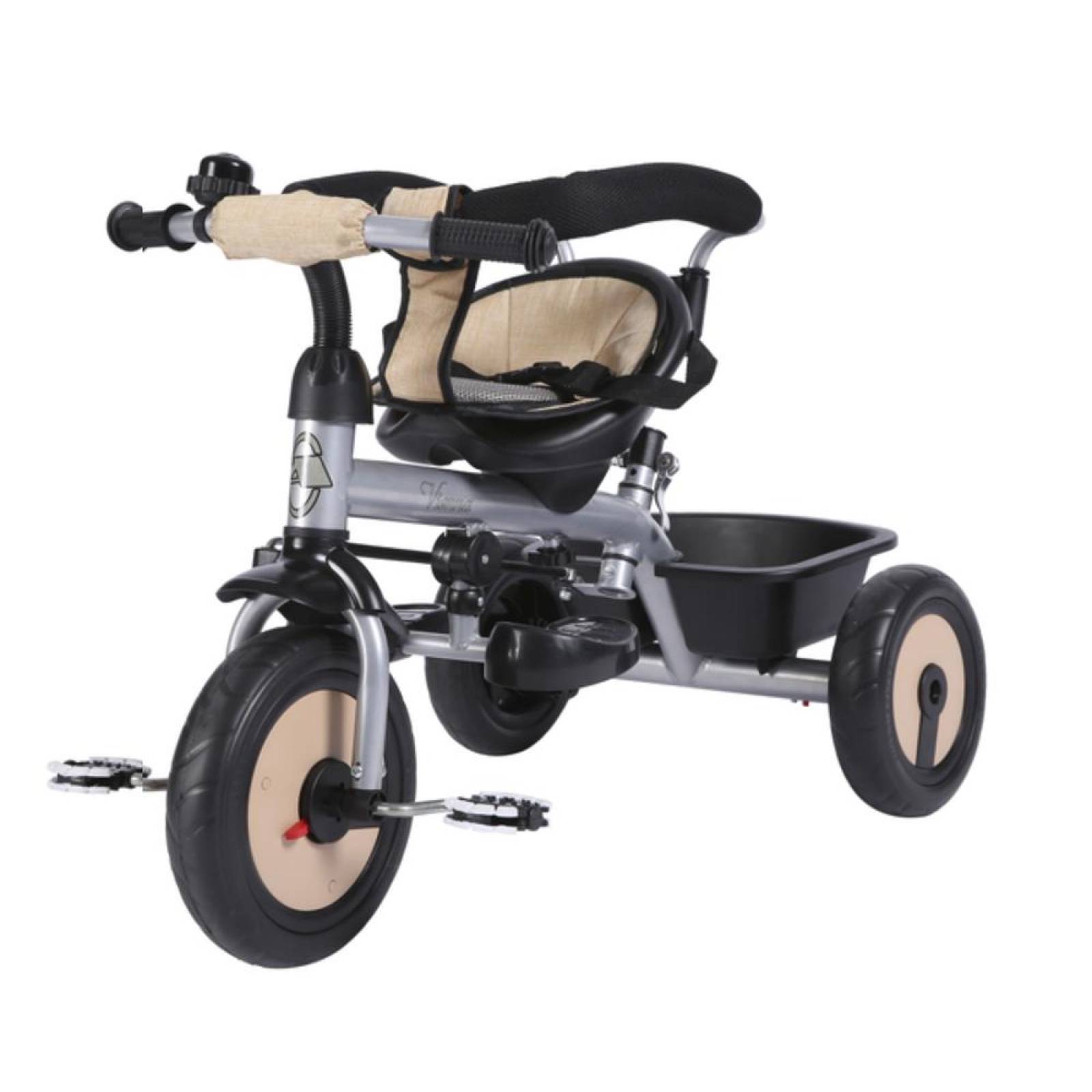 Triciclo para Bebe de lujo giratorio y dirigible de 6 meses a 5 años Beige