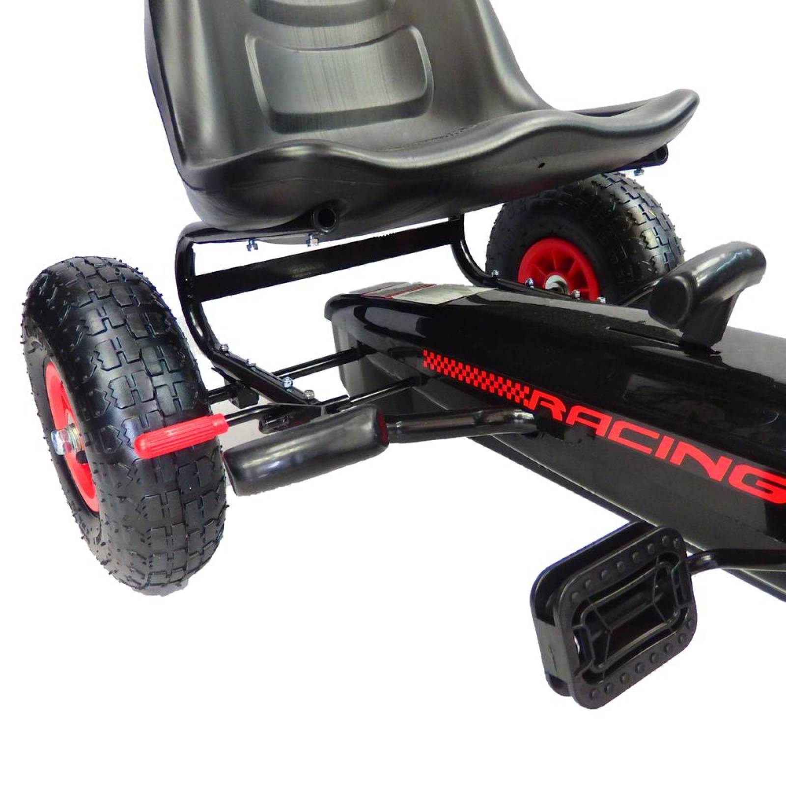 Go kart para niños con pedales y llantas de aire Tek Negro 