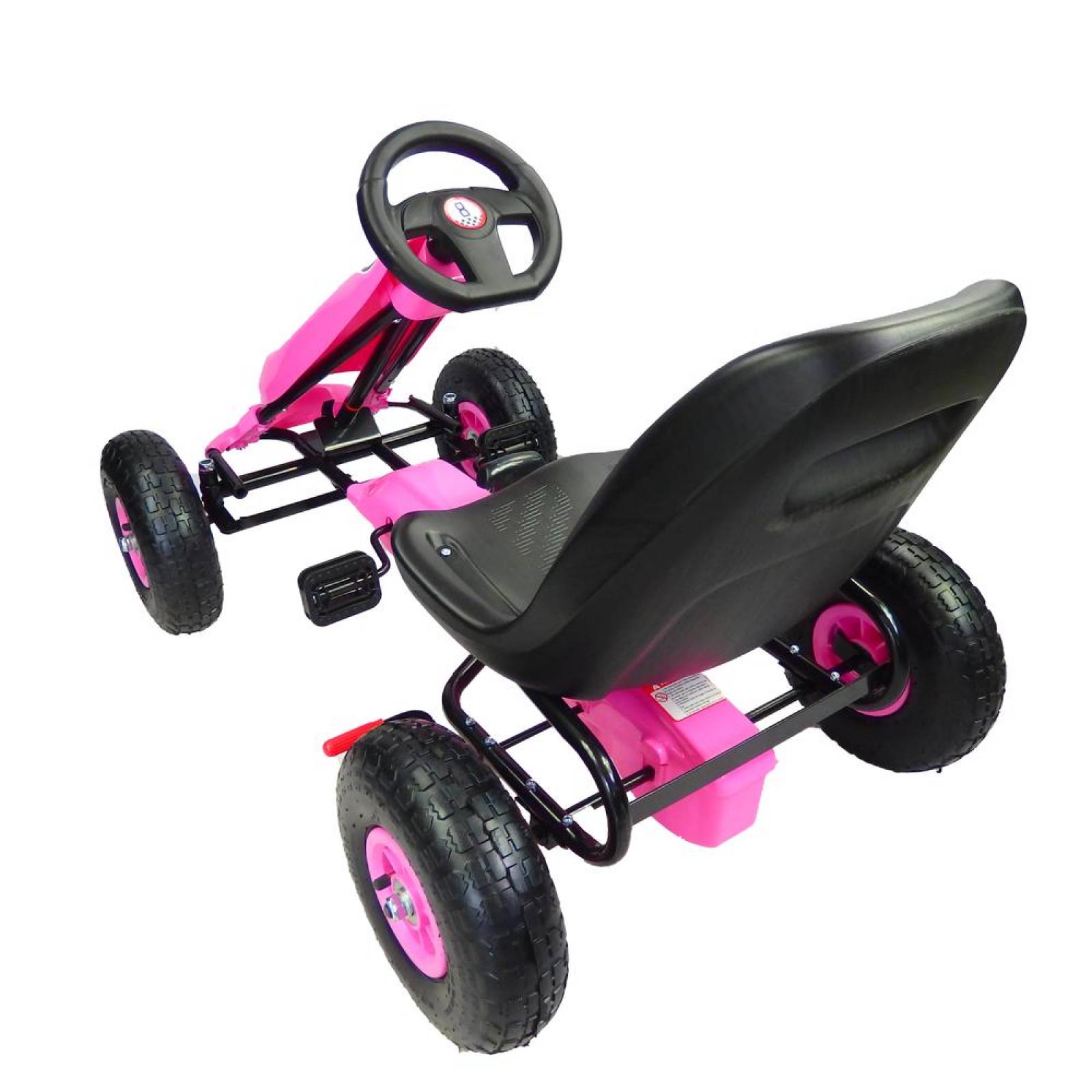 Go kart para niños con pedales y llantas de aire Tek Rosa