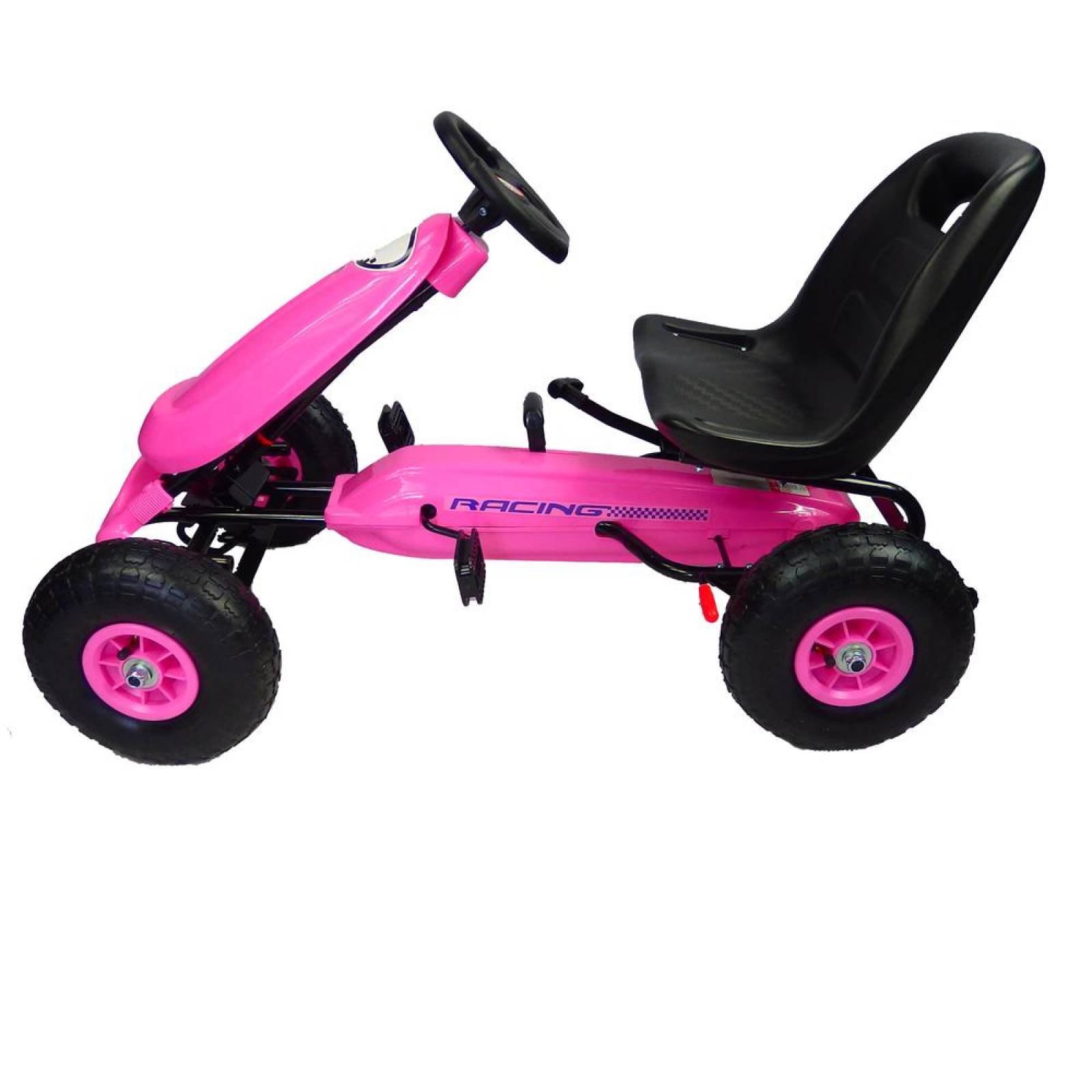 Go kart para niños con pedales y llantas de aire Tek Rosa