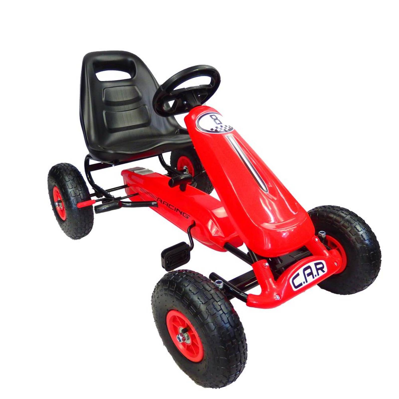 Go kart para niños con pedales y llantas de aire Tek Rojo 