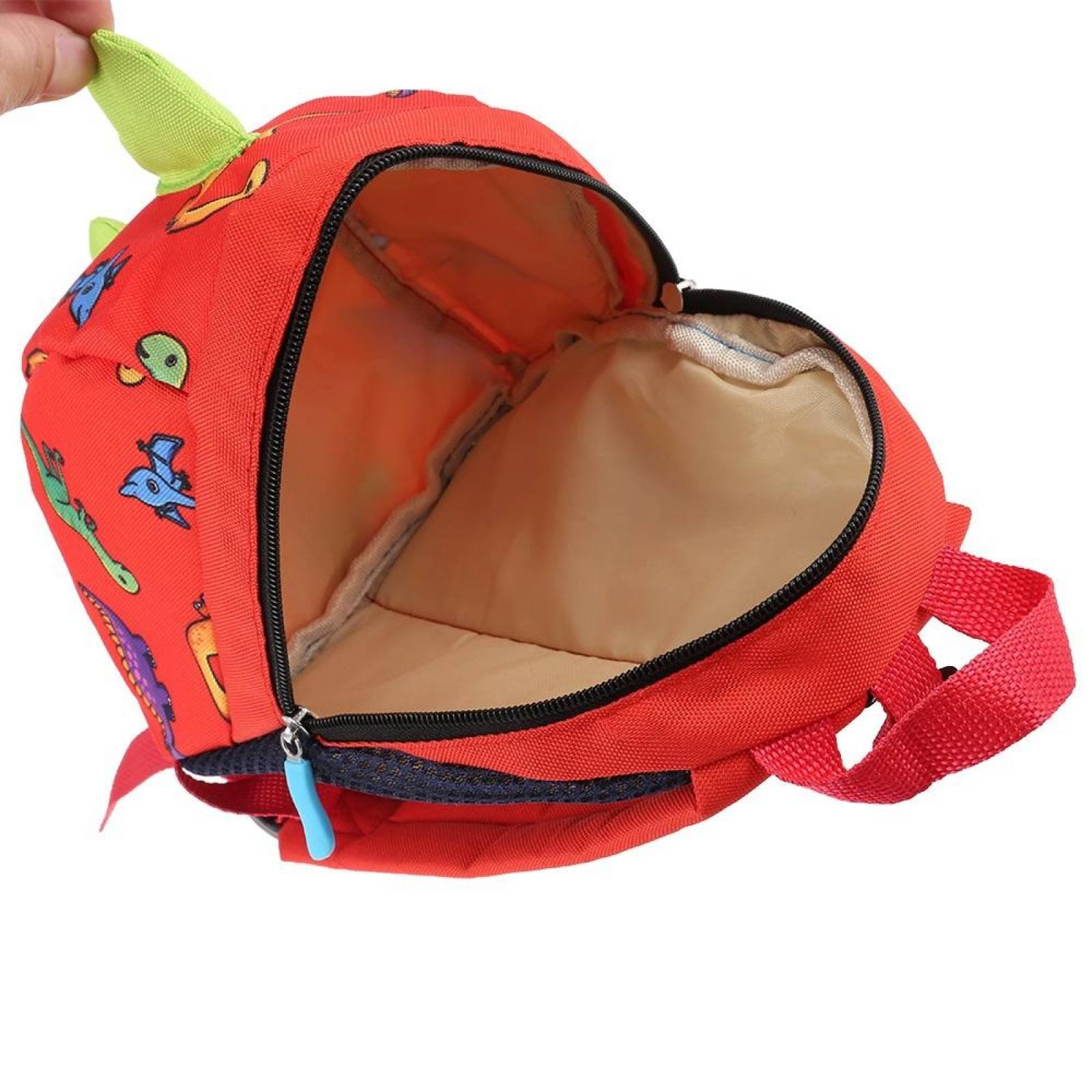 Bolso Mochila Para Preescolar y Guardería Backpack Dinosaurio Rojo