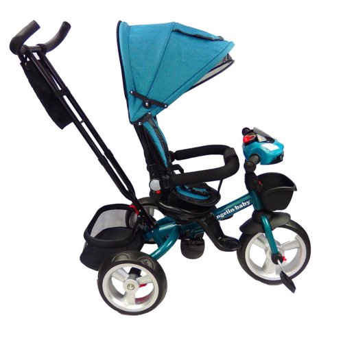 Triciclo para niño y niña con asiento giratorio a 360 Turquesa Agua