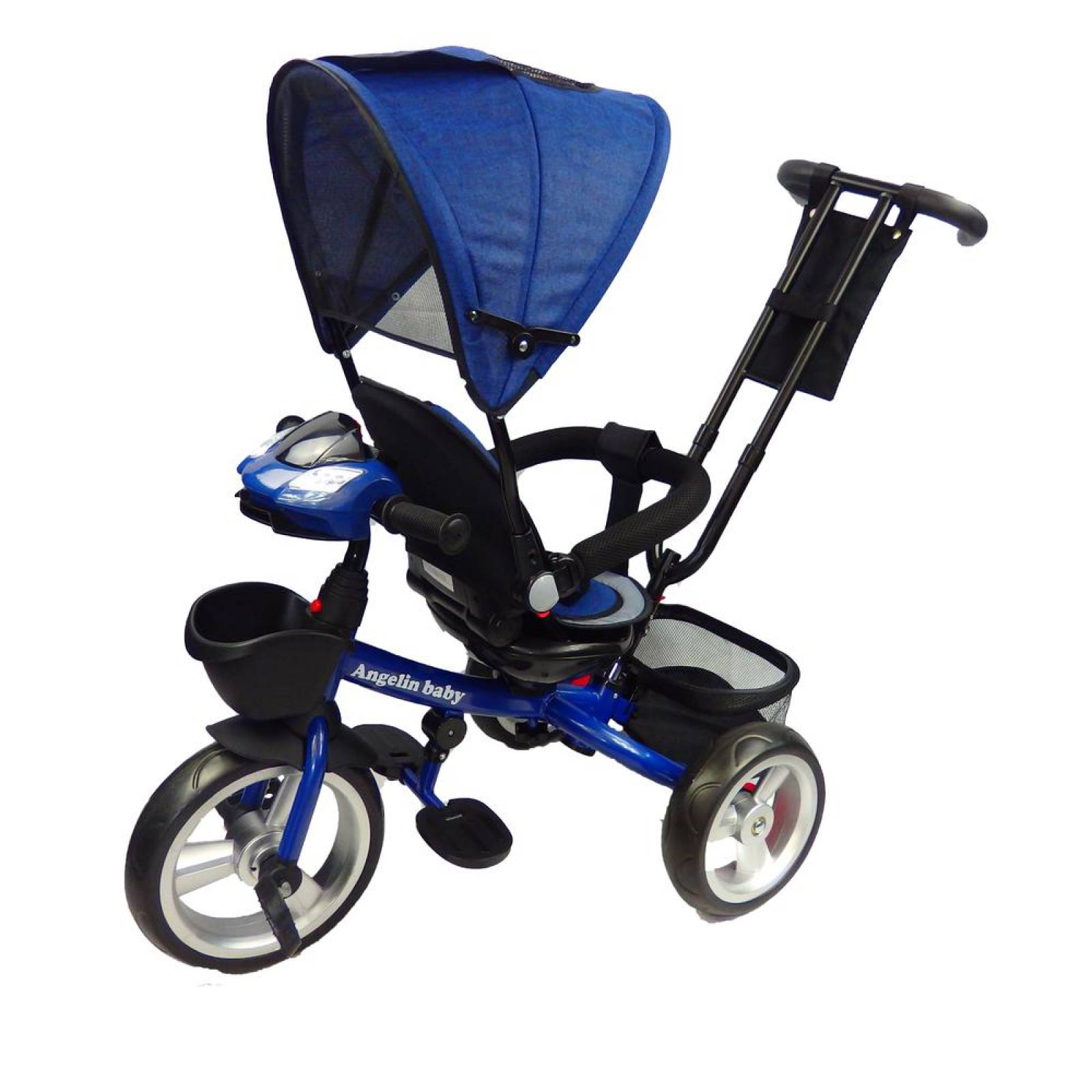 Triciclo para niño y niña con asiento giratorio a 360 Azul Azul marino