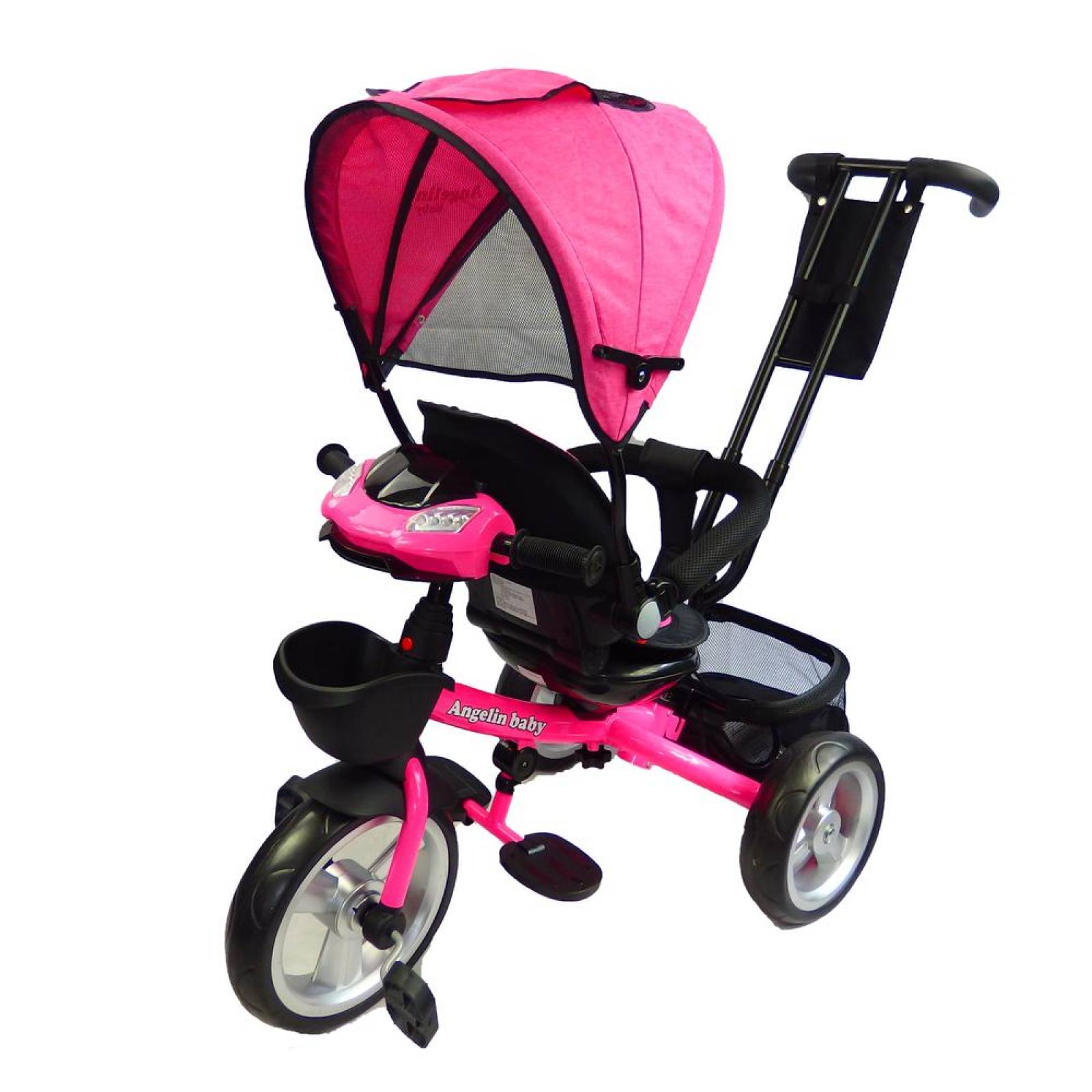 Triciclo para niño y niña con asiento giratorio a 360 Rosa 