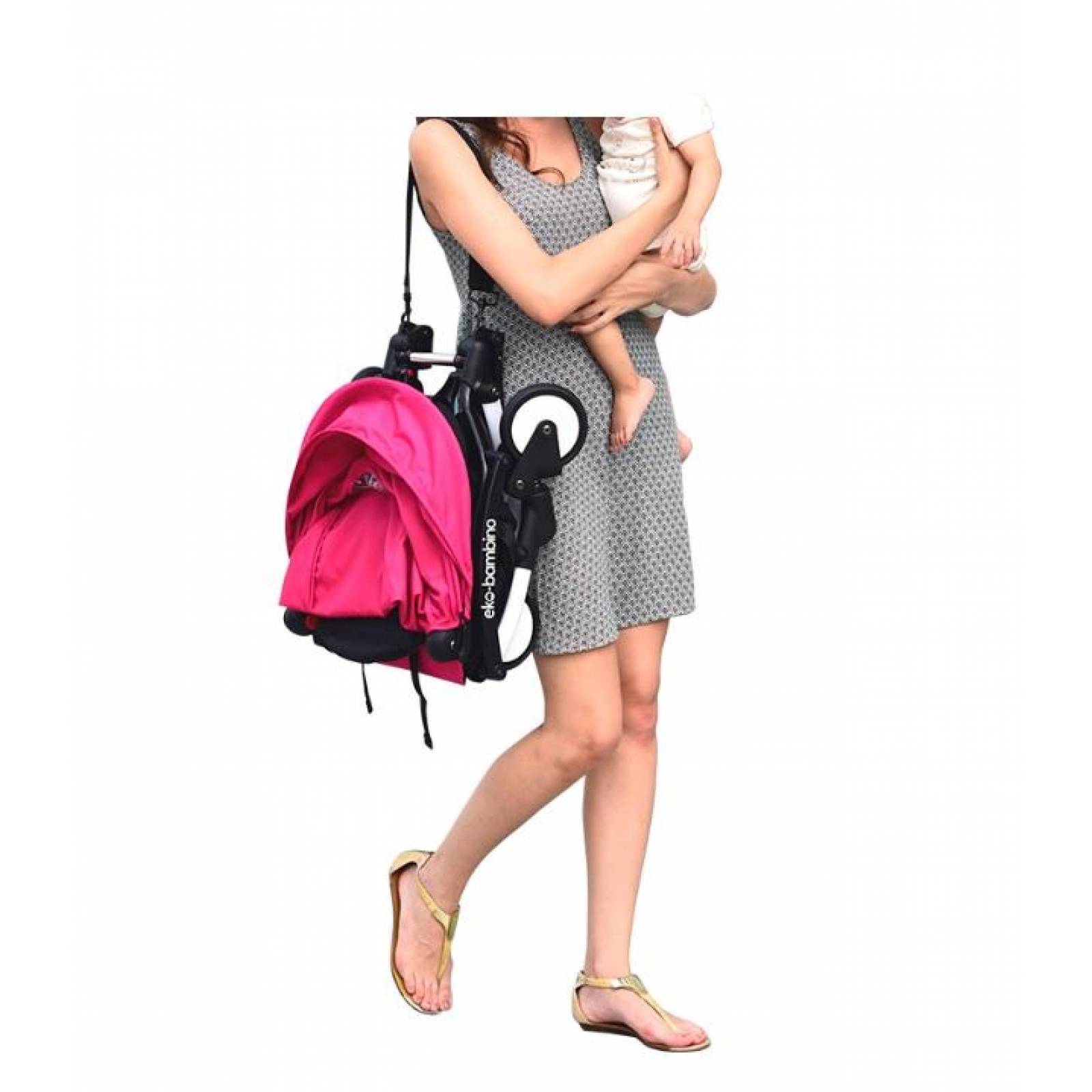 Carriola para bebé compacta hasta 15kg o 4 años  - Rosa