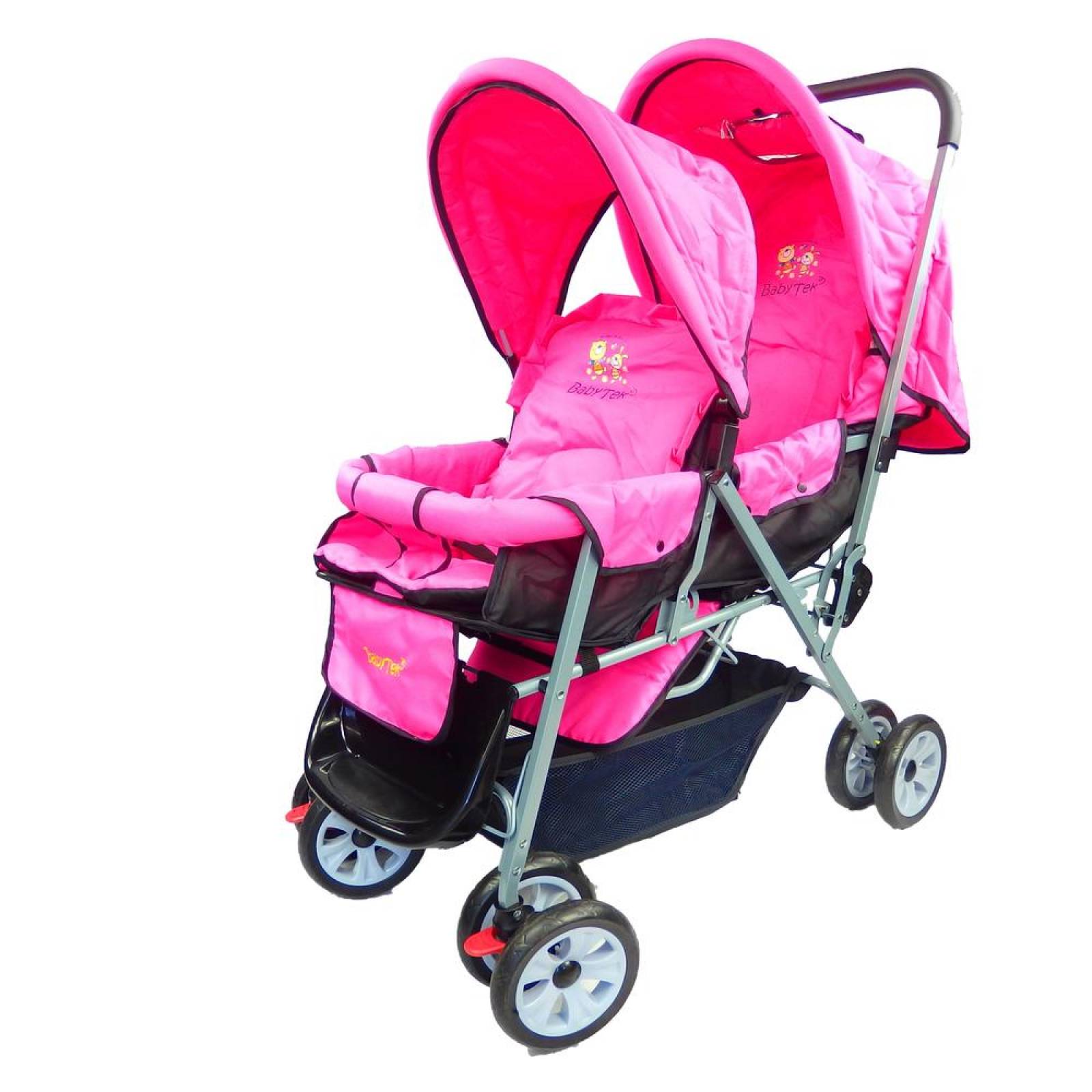 Carriola doble gemelar para bebés 32 kg 3 años Rosa
