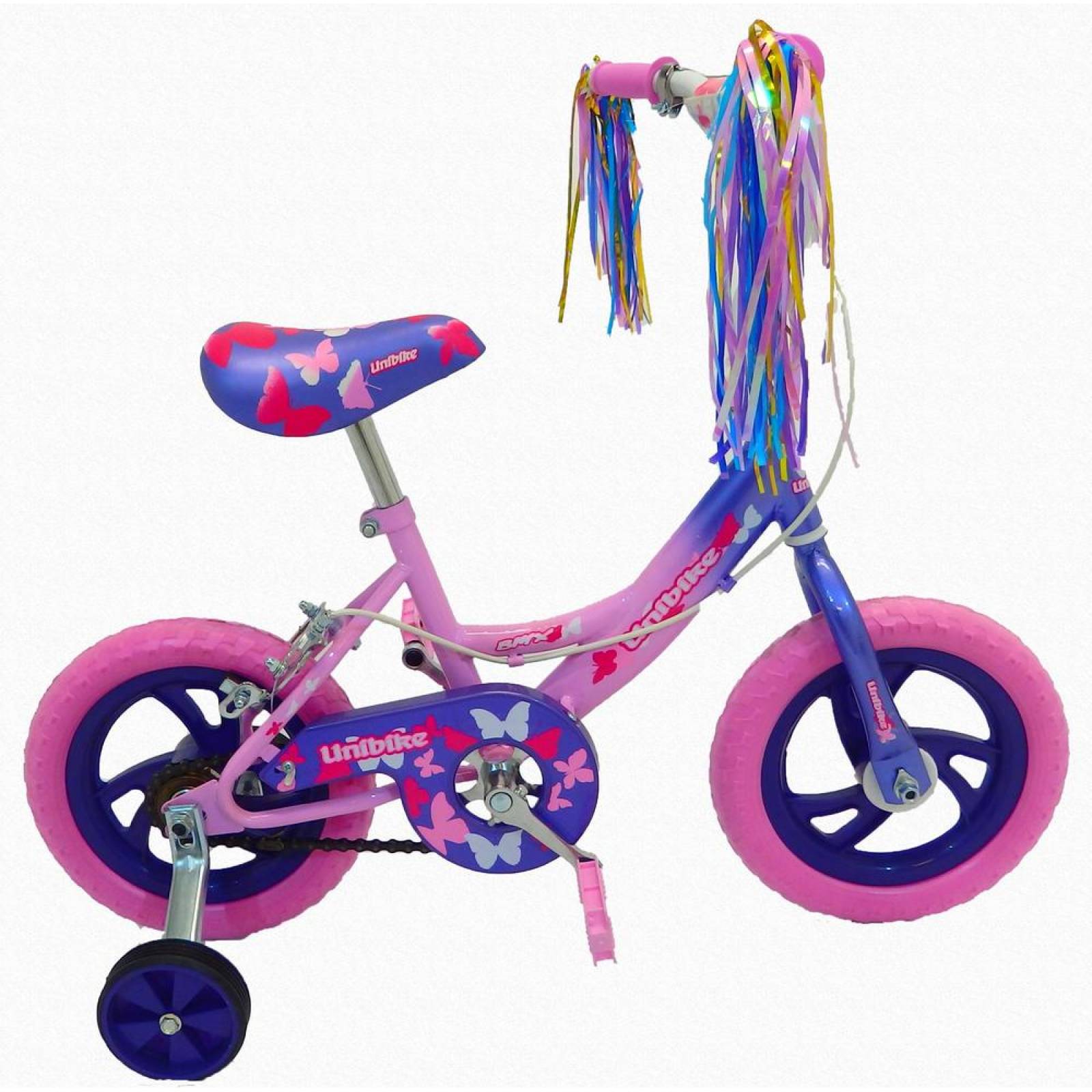 Bicicleta Infantil para niña Rodada 12 con llanta de goma Rosa 