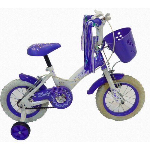 Bicicleta Infantil para niña rodada 12 Blanco-Lila  - Violeta