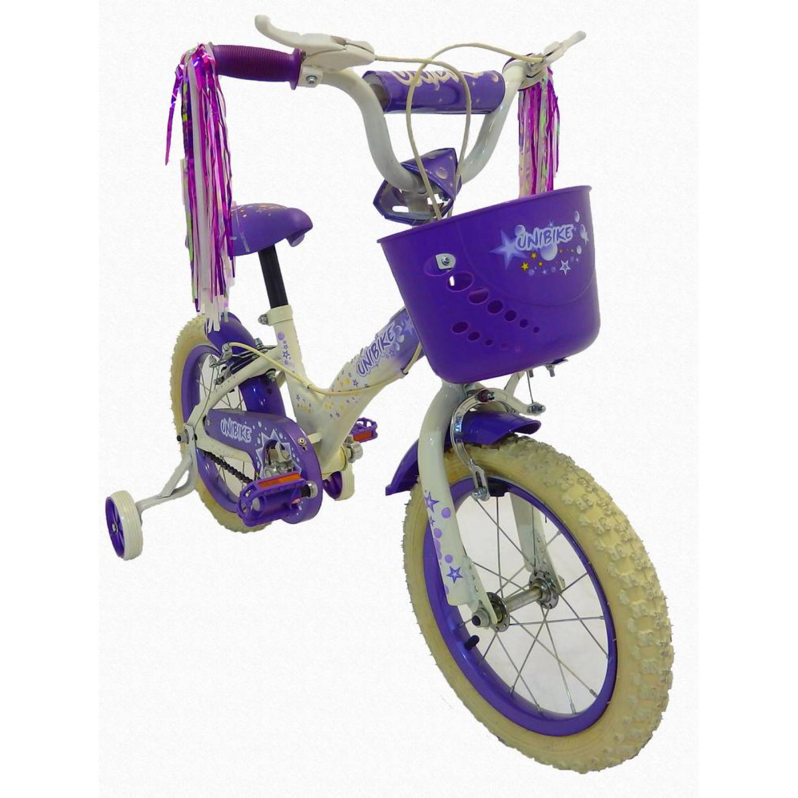Bicicleta Infantil para niña rodada 14 Banco-Lila Violeta