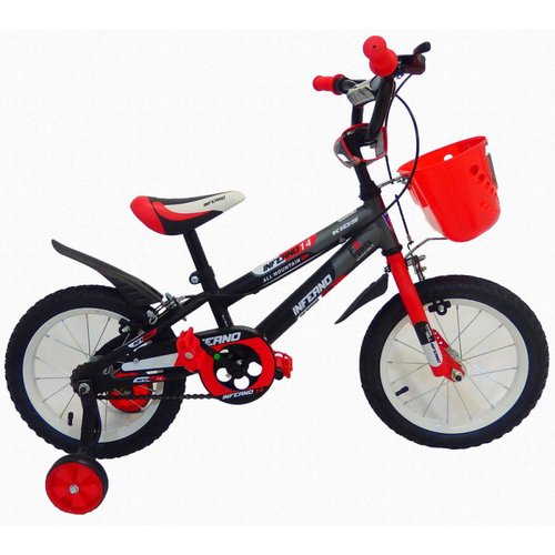 Bicicleta Infantil para niño rodada 14 Negro-Rojo  - Negro