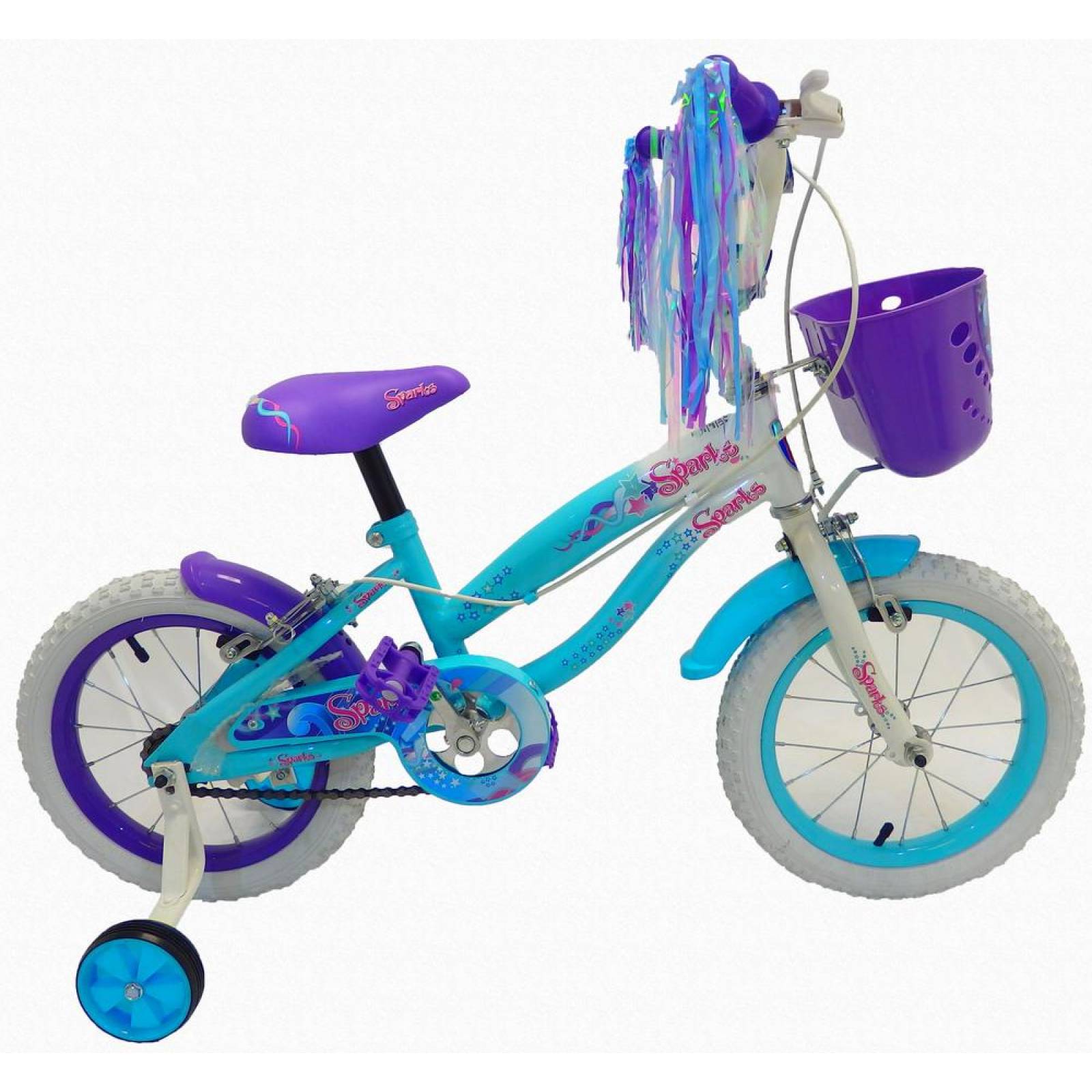 Bicicleta Infantil para niña rodada 14 SPARKS  - Celeste