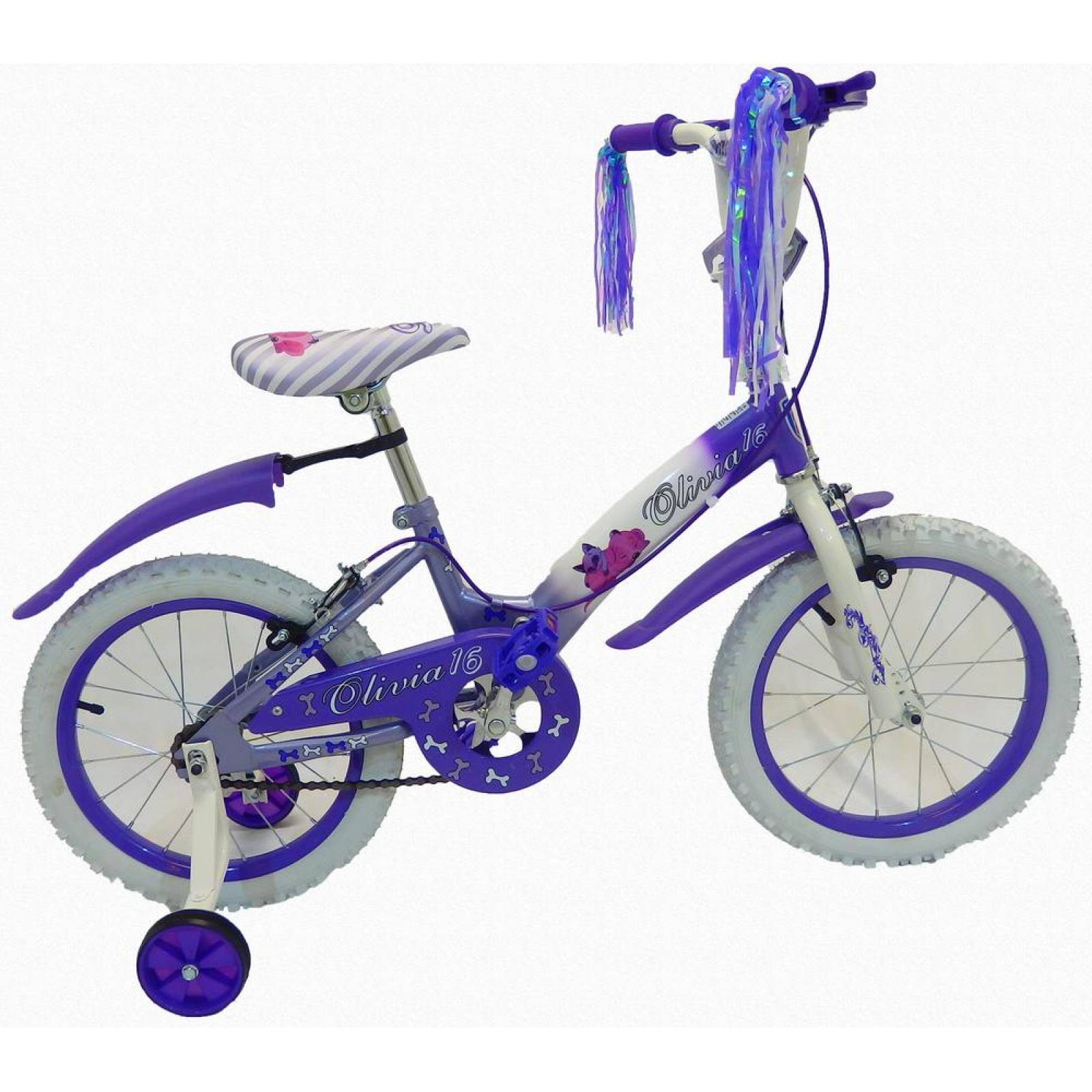 Bicicleta Infantil para niña rodada 16 Blanco-Lila  - Violeta