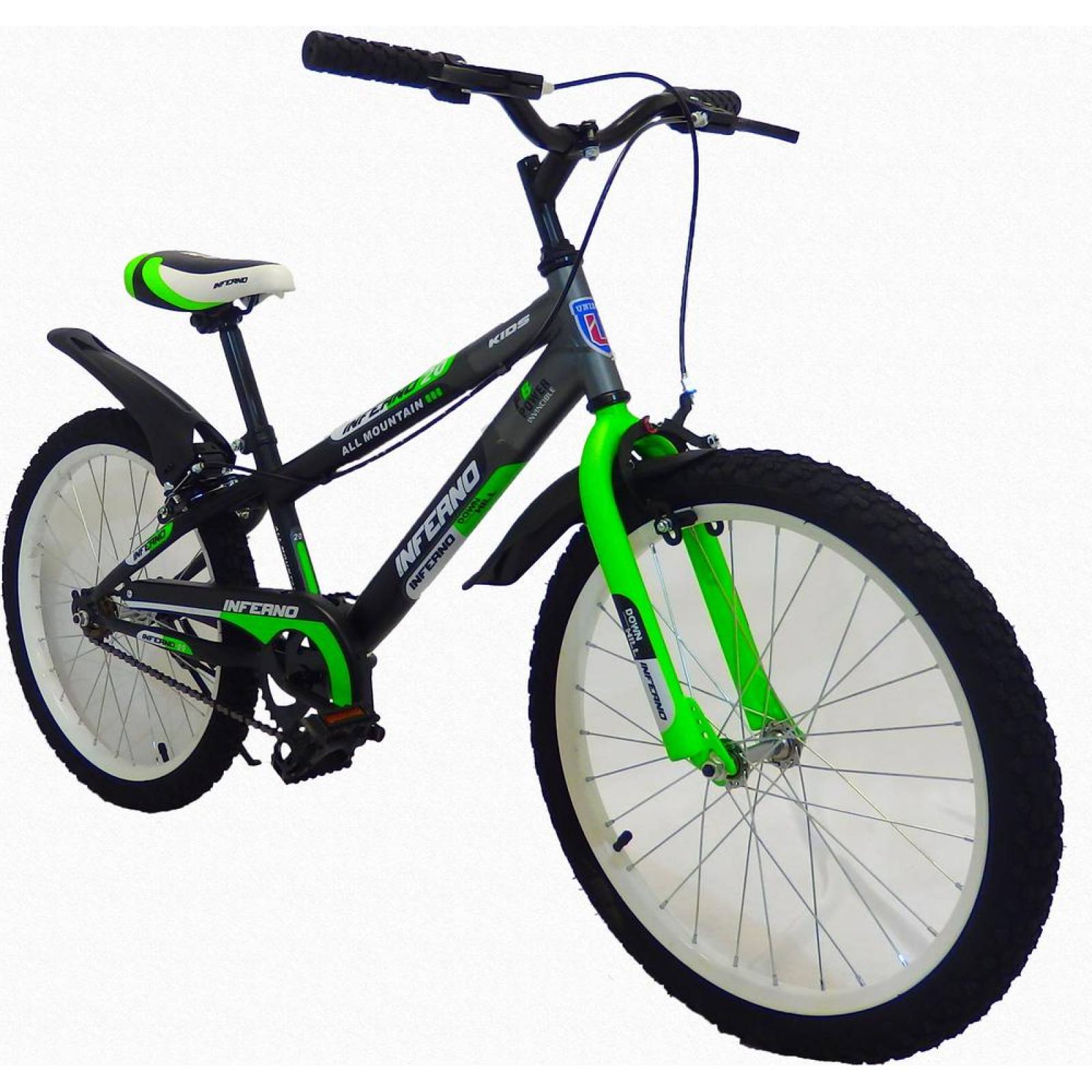 Bicicleta Infantil Para Niño Rodada 20 Verde Negro