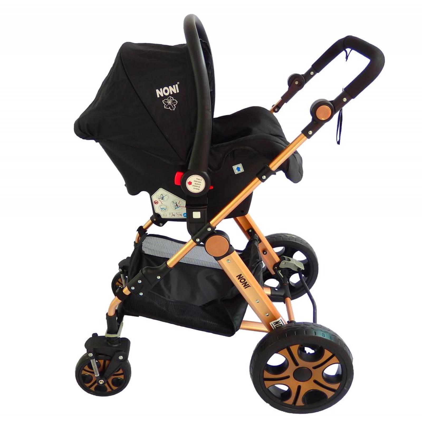 Carriola de bebe con portabebe, reversible y bambineto Negro 