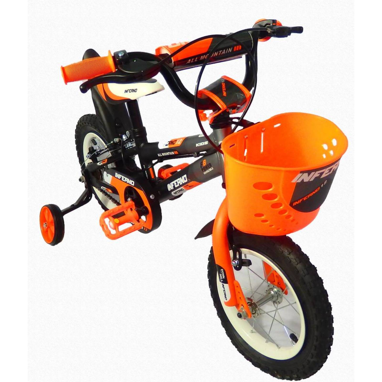 Bicicleta Infantil para niño rodada 12 Negro-Naranja  - Naranja