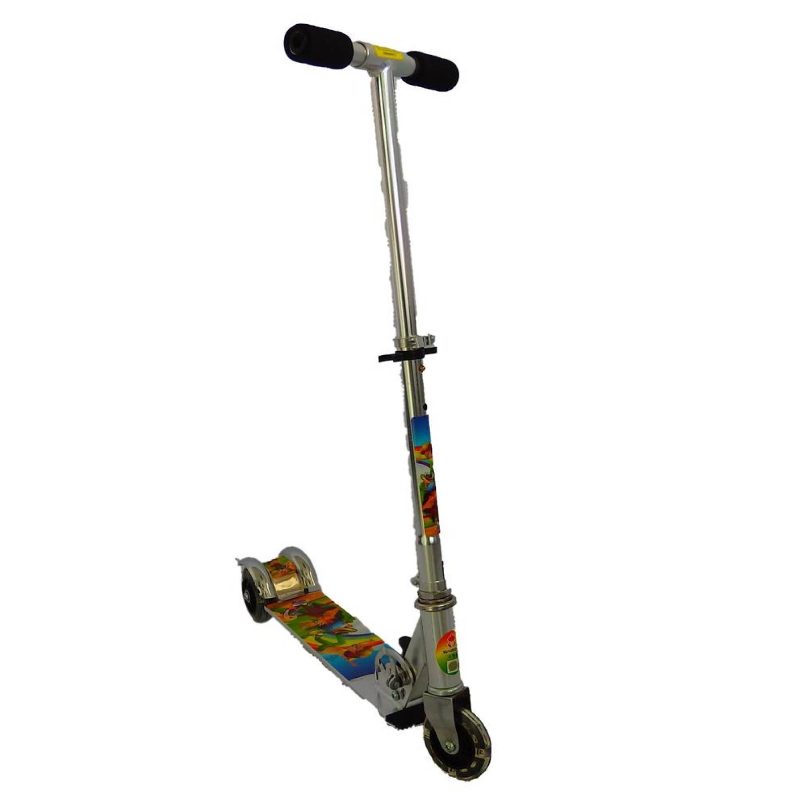 Scooter Patin Diablo Infantil 3 Ruedas Luz Freno De Pie Metal  - Azul