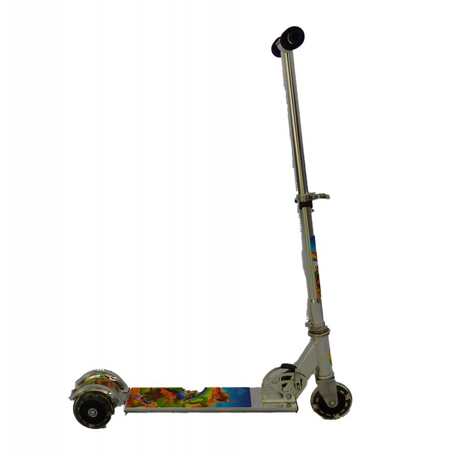 Scooter Patin Diablo Infantil 3 Ruedas Luz Freno De Pie Metal  - Azul