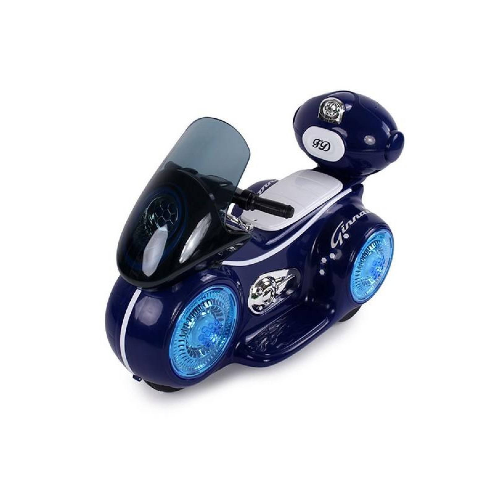 Motocicleta  deportiva eléctrica con sonido y led para niños  - Azul