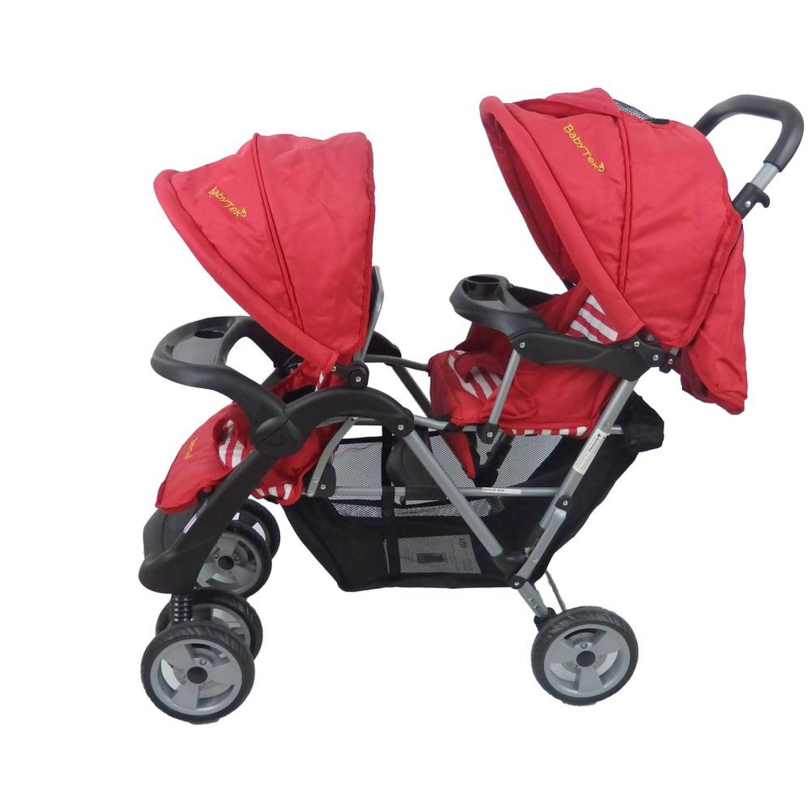 Carriolas Dobles Gemelar de Lujo Rojo 