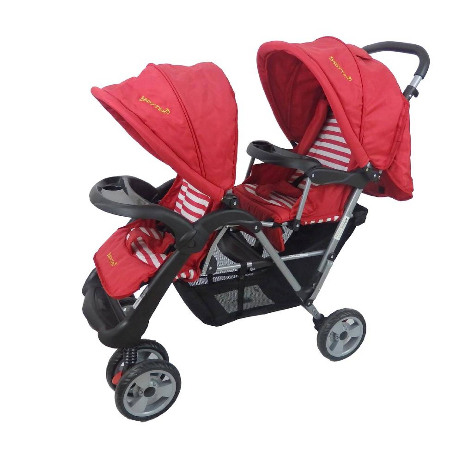 Carriolas Dobles Gemelar de Lujo Rojo 