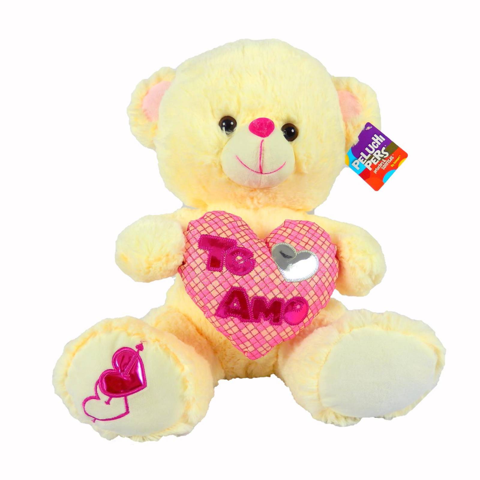 Peluche Oso Grande San Valentín 14 Febrero 40cm  - Beige 
