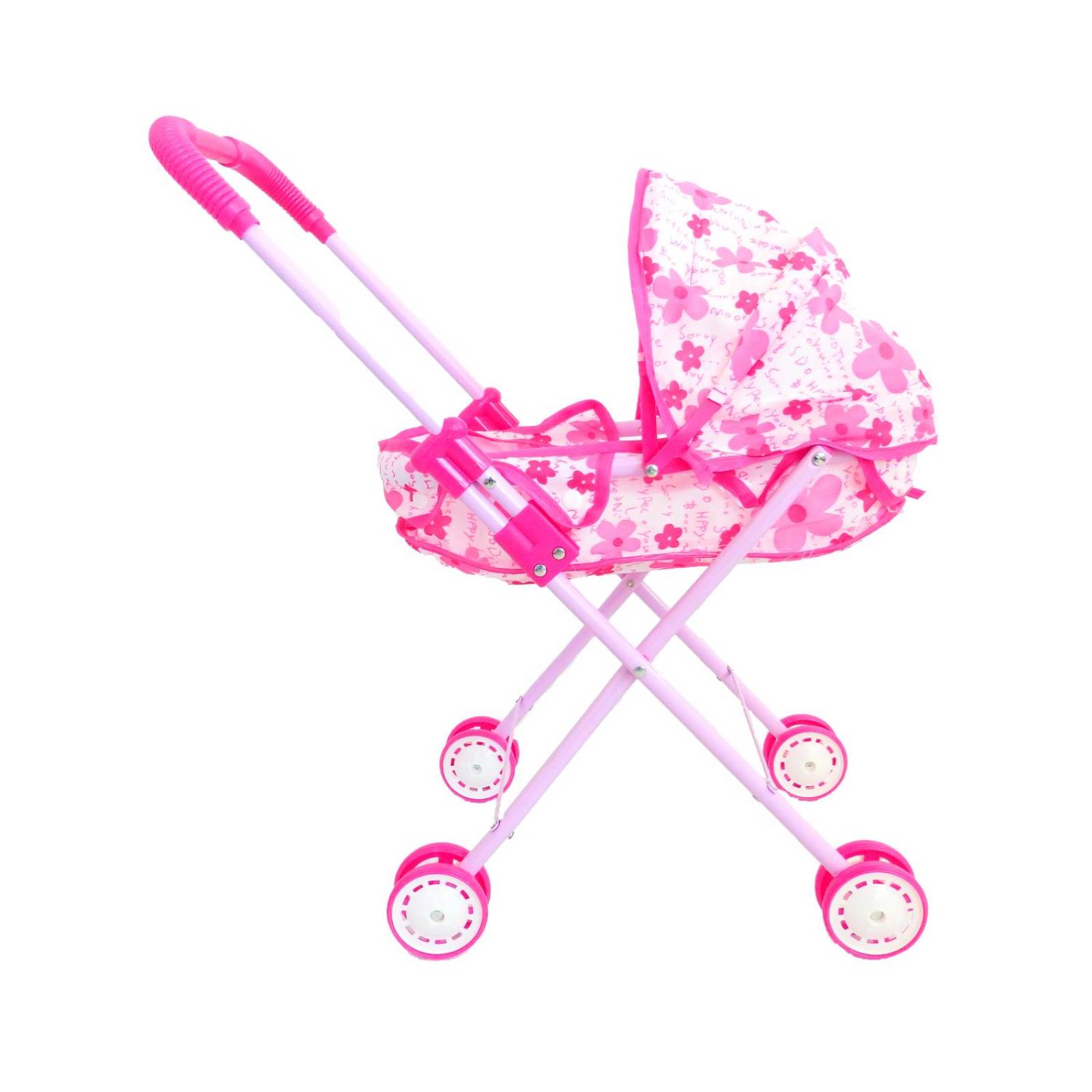 Carriola para muñeca de metal de juguete para niñas Rosa